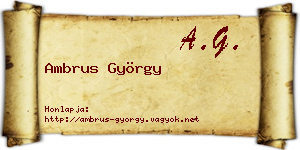 Ambrus György névjegykártya